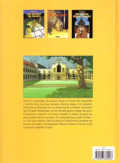 Verso de l'album Le Cercle des sentinelles Tome 3 Bienvenue Mister Gandhi