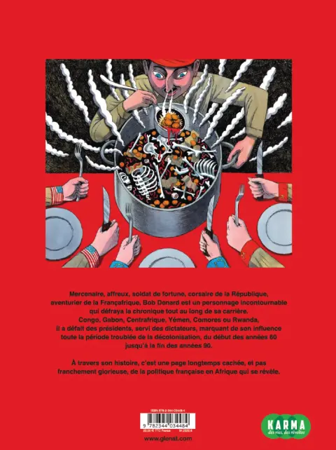 Verso de l'album Bob Denard Le dernier mercenaire