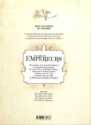 Verso de l'album Dans les cuisines de l'Histoire Tome 4 À la table des empereurs