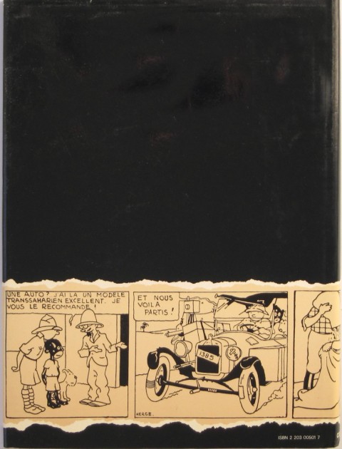 Verso de l'album Archives Hergé Tome 1