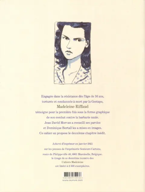 Verso de l'album Cahiers Madeleine 2
