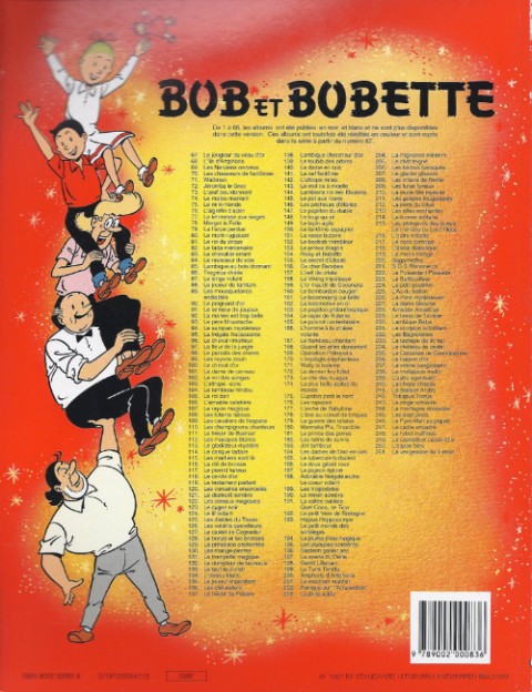 Verso de l'album Bob et Bobette Tome 99 Les rayons zouin