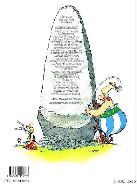 Verso de l'album Astérix Tome 17 Le domaine des dieux