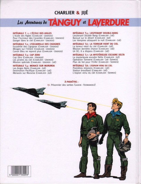 Verso de l'album Tanguy et Laverdure Tome 21 Premières missions