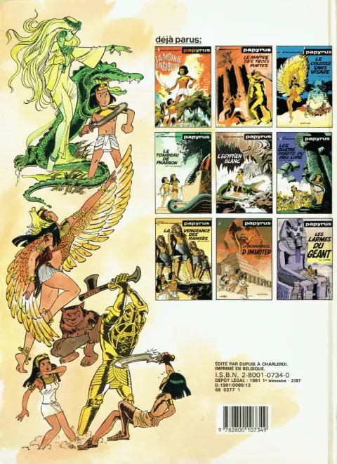 Verso de l'album Papyrus Tome 4 Le tombeau de Pharaon