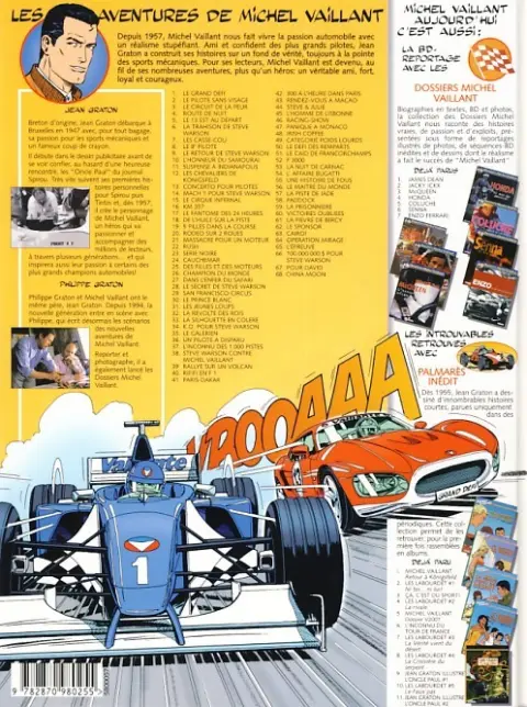 Verso de l'album Michel Vaillant Tome 58 Paddock