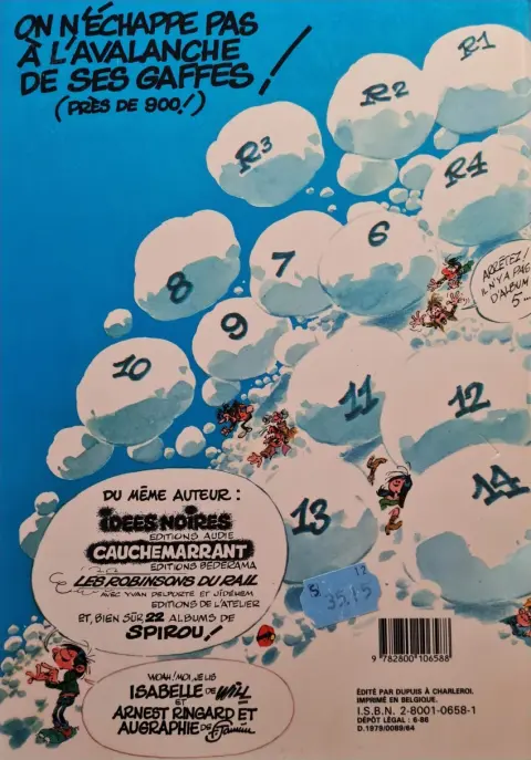 Verso de l'album Gaston Tome 13 Lagaffe mérite des baffes