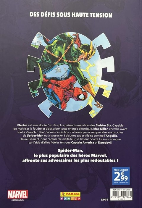 Verso de l'album Spider-Man vs Les Sinister Six 6 Spider-Man vs Electro