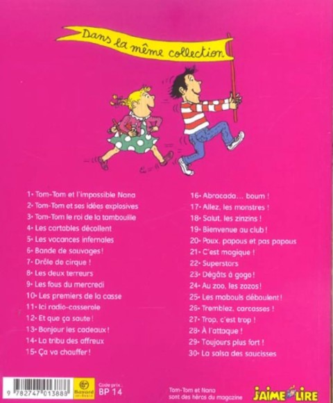 Verso de l'album Tom-Tom et Nana Tome 10 Les premiers de la classe