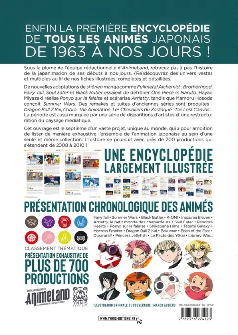 Verso de l'album L'Encyclopédie des Animés 7 2008-2010
