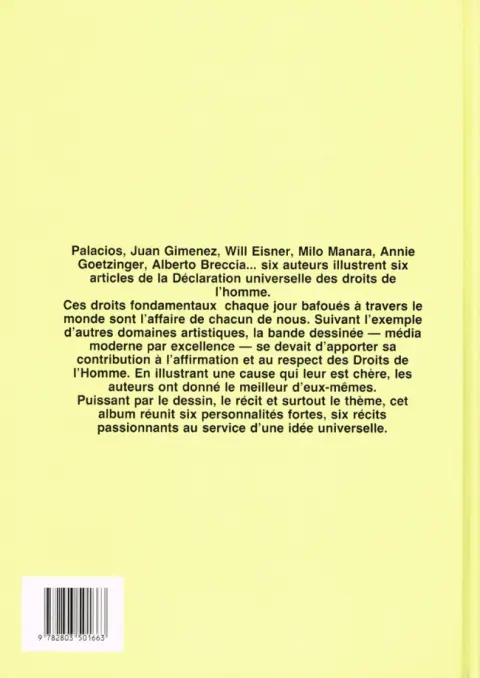 Verso de l'album Les Droits de l'homme