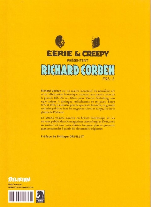 Verso de l'album Eerie et Creepy présentent Richard Corben Vol. 2
