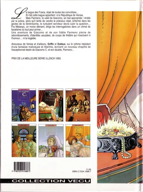 Verso de l'album Giacomo C. Tome 6 La bague des Fosca