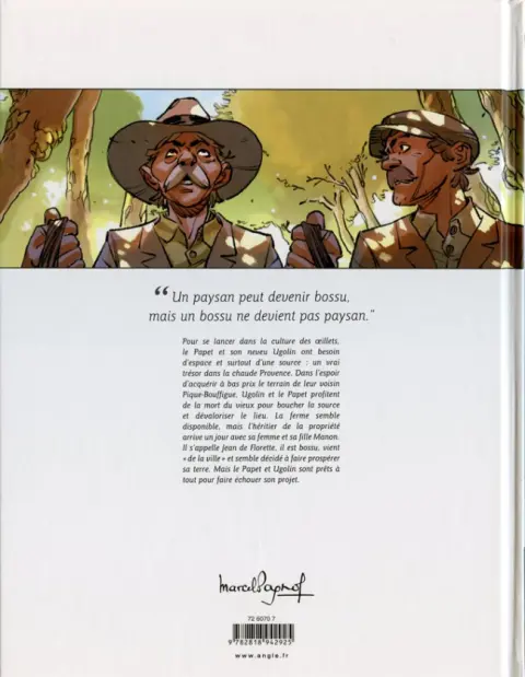 Verso de l'album Jean de Florette Première partie