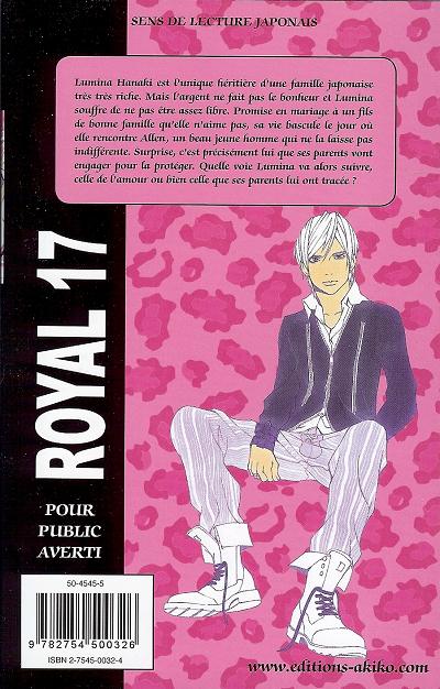 Verso de l'album Royal 17 Tome 1