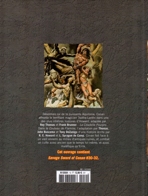 Verso de l'album The Savage Sword of Conan - La Collection Tome 10 La citadelle pourpre