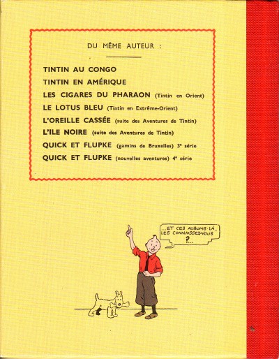 Verso de l'album Tintin Tome 8 Le sceptre d'Ottokar
