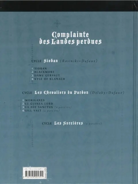 Verso de l'album Complainte des Landes perdues Sioban Tome 1 Sioban