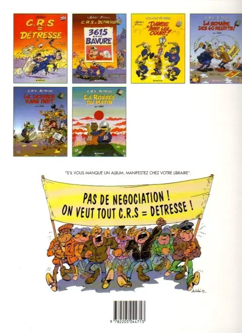 Verso de l'album CRS = Détresse Tome 4 La Semaine des 40 heurts !