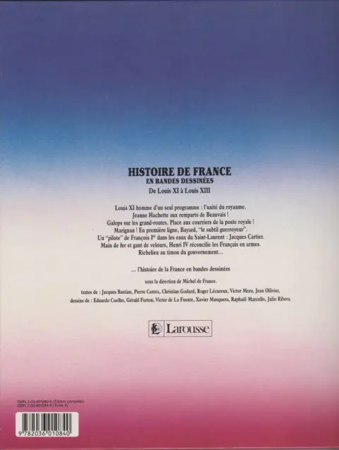 Verso de l'album Histoire de France en bandes dessinées Tome 4 De Louis XI à Louis XIII