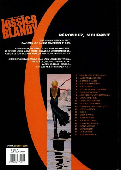 Verso de l'album Jessica Blandy Tome 7 Répondez, mourant...