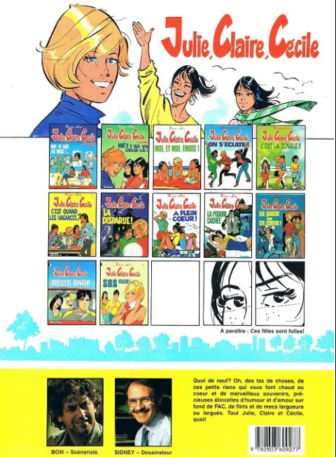 Verso de l'album Julie, Claire, Cécile Tome 8 A plein cœur !