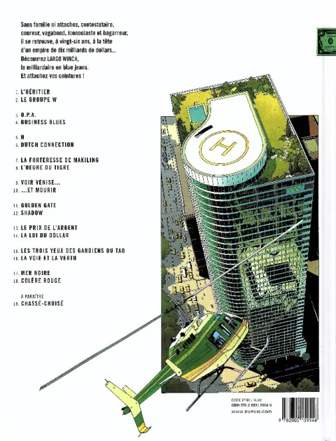 Verso de l'album Largo Winch Tome 10 ...Et mourir
