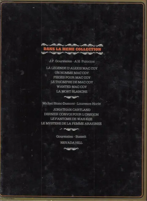 Verso de l'album Mac Coy Tome 4 Le triomphe de Mac Coy