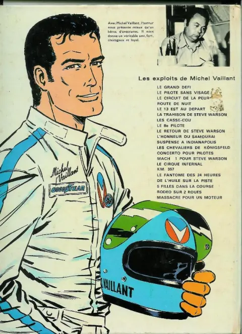Verso de l'album Michel Vaillant Tome 2 Le pilote sans visage