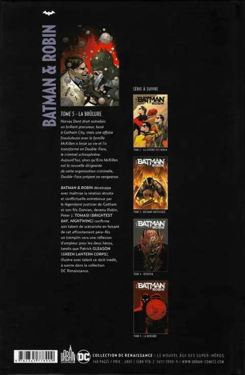 Verso de l'album Batman & Robin Tome 5 La Brûlure