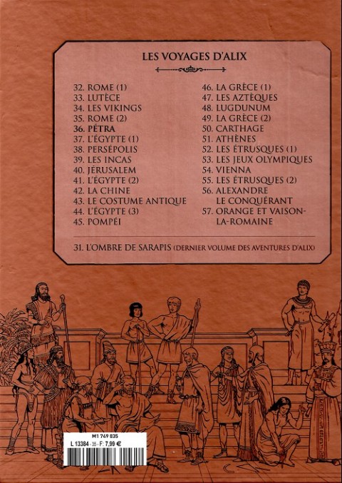 Verso de l'album Alix La collection Tome 36 Les voyages d'Alix - Pétra