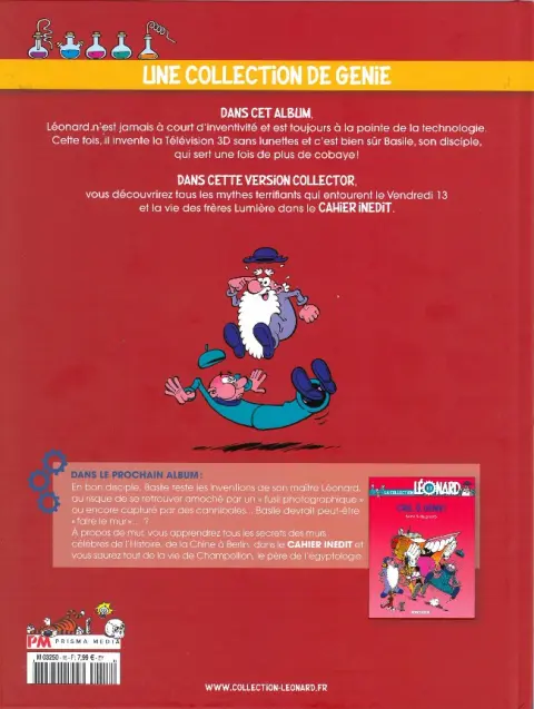 Verso de l'album La Collection Léonard Tome 16 Le génie crève l'écran