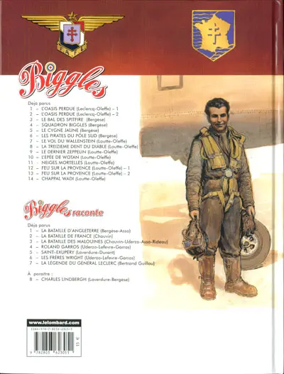 Verso de l'album Biggles raconte Tome 7 La légende du Général Leclerc