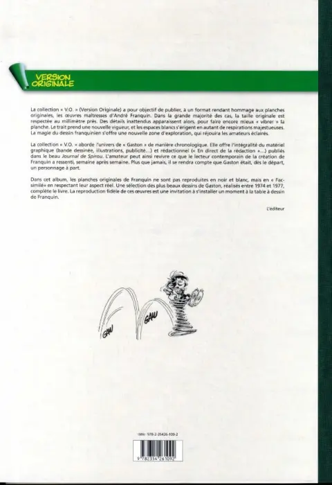 Verso de l'album Gaston L'intégrale (Version Originale) Tome 14 Gaston 1974-1977