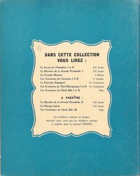 Verso de l'album Bob et Bobette Tome 2 Le casque tartare