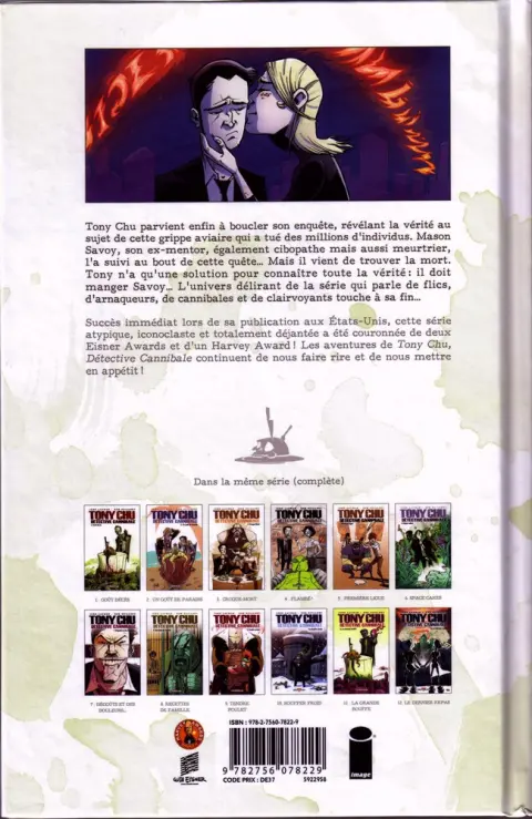 Verso de l'album Tony Chu - Détective cannibale Tome 12 Le Dernier repas