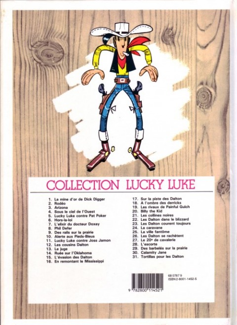 Verso de l'album Lucky Luke Tome 12 Les cousins Dalton