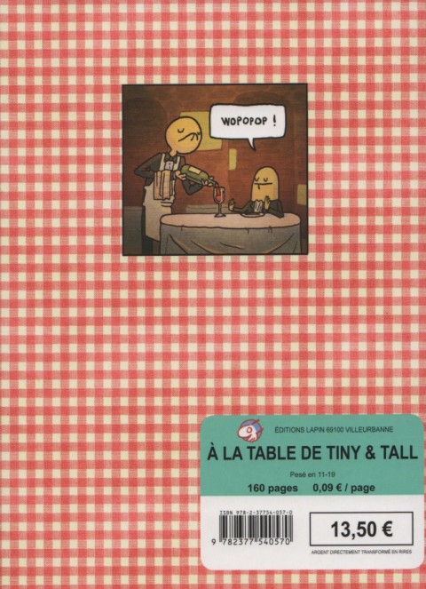 Verso de l'album tiny & Tall Tome 2 Pins à la table de tiny & Tall