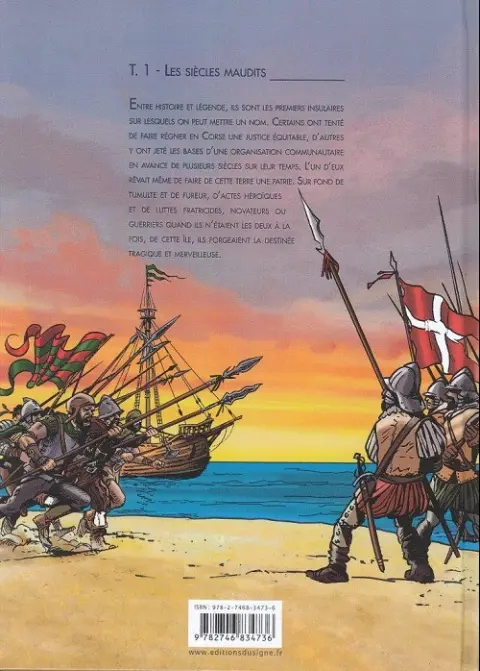 Verso de l'album Cette histoire qui a fait la Corse Tome 1 Les siècles maudits