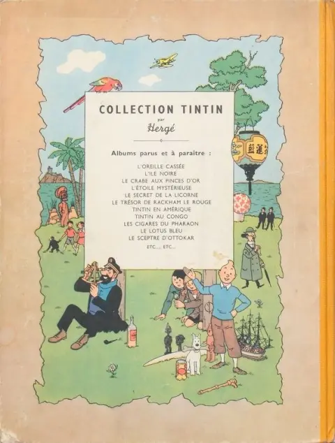 Verso de l'album Tintin Tome 12 Le Trésor de Rackham le Rouge