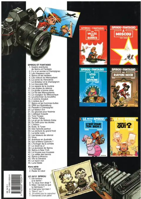 Verso de l'album Spirou et Fantasio Tome 22 L'abbaye truquée