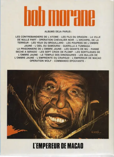 Verso de l'album Bob Morane Tome 27 L'empereur de Macao