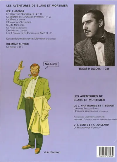 Verso de l'album Blake et Mortimer Tome 11 Les 3 Formules du Professeur Sato - Tome 1