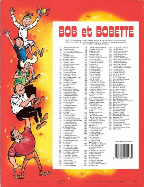 Verso de l'album Bob et Bobette Tome 177 L'arche de Babylone