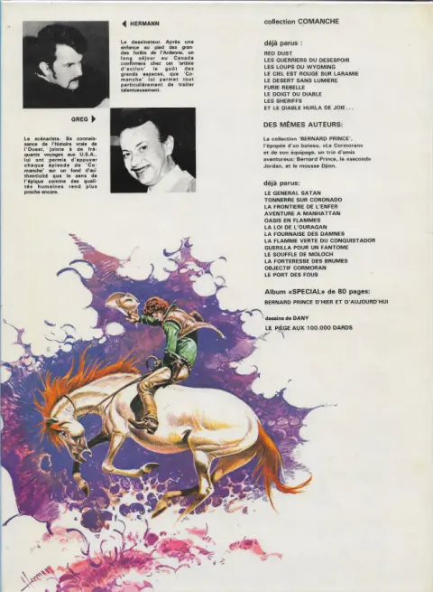 Verso de l'album Comanche Tome 2 Les guerriers du désespoir