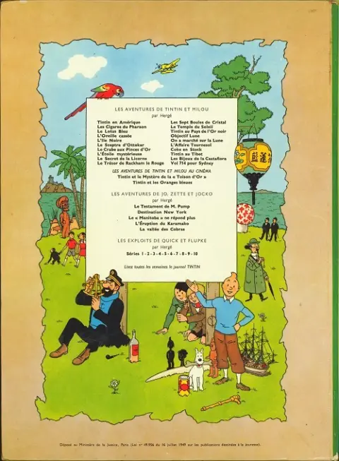 Verso de l'album Tintin Tome 18 L'affaire Tournesol