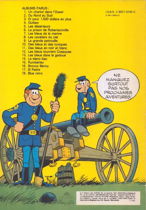 Verso de l'album Les Tuniques Bleues Tome 17 El padre