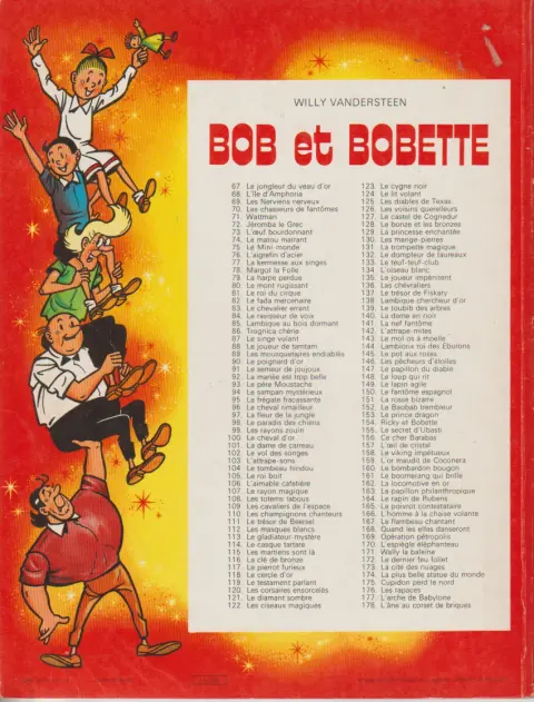 Verso de l'album Bob et Bobette Tome 154 Ricky et Bobette