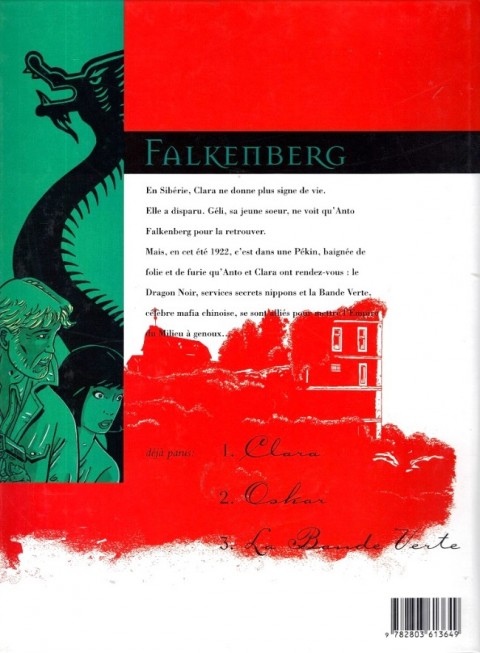 Verso de l'album Falkenberg Tome 3 La bande verte