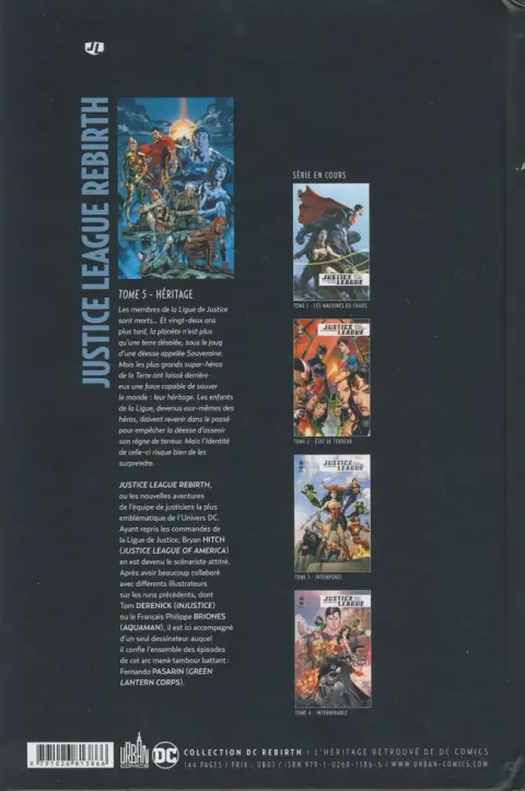 Verso de l'album Justice League Rebirth Tome 5 Héritage